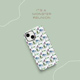 Monster Reunion Funny Ombre Creature Blue Green iPhone 14 Hülle