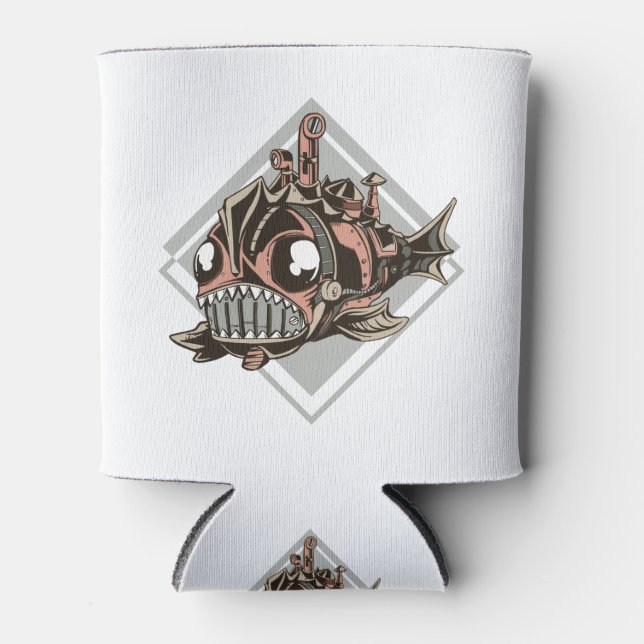 Monster Robotic Fish Geschenk für Seemannsliebhabe Dosenkühler (Vorderseite)