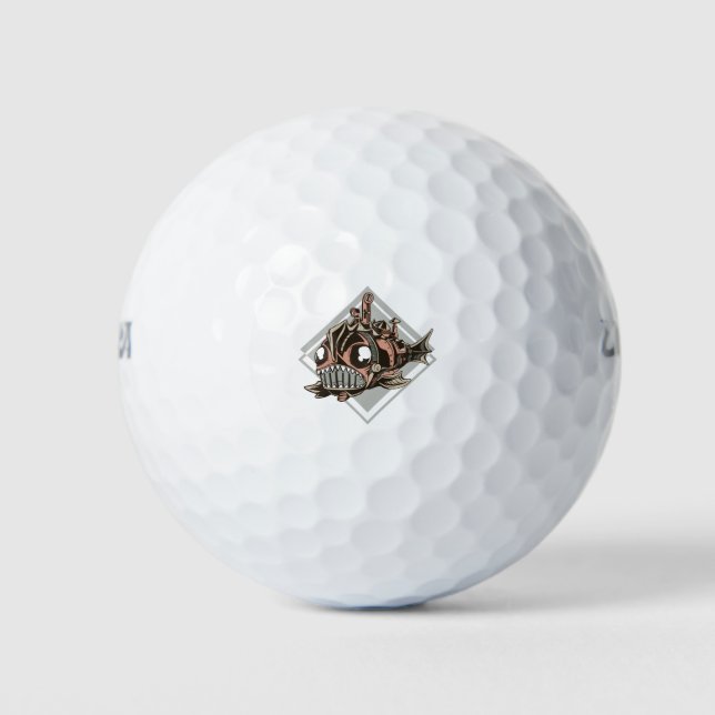 Monster Robotic Fish Geschenk für Seemannsliebhabe Golfball (Vorderseite)