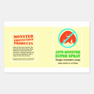 Monster-Schutz - Anti-Monster-Super-Spray Rechteckiger Aufkleber