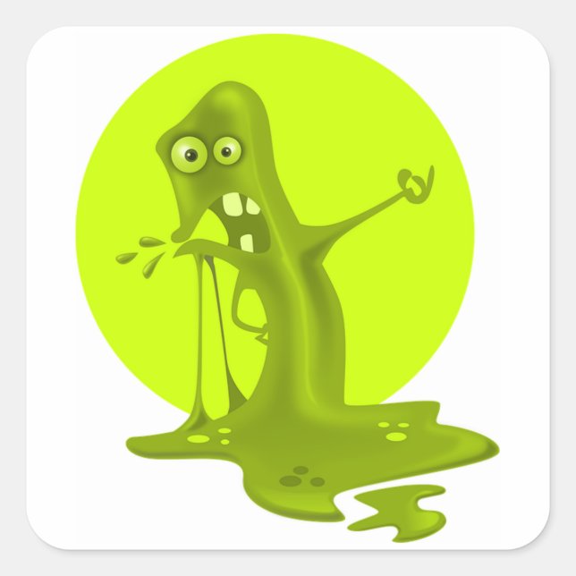 Monster Slime Quadratischer Aufkleber (Vorderseite)