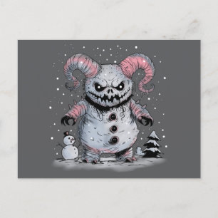 Monster Snowman Postkarte