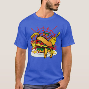 Monster Spider Cheese Burger Food Cheer Burger T-Shirt