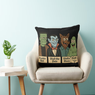 Monster Squad Portrait Niedliche Halloween-Kunst Kissen