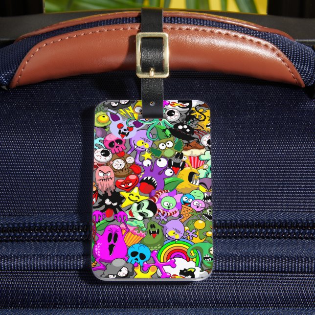 Monster-Süße Figuren Halloween-Muster Gepäckanhänger (Vorderseite Insitu 2)