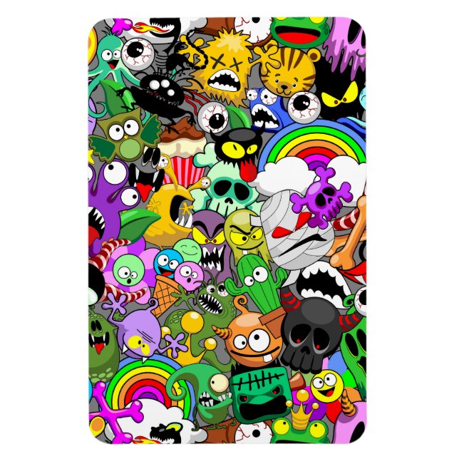 Monster-Süße Figuren Halloween-Muster Magnet (Vertikal)