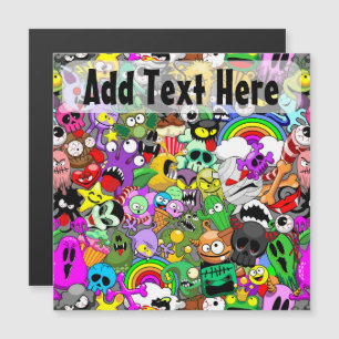 Monster-Süße Figuren Halloween-Muster Magnetkarte