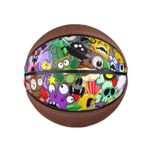Monster-Süße Figuren Halloween-Muster Mini Basketball