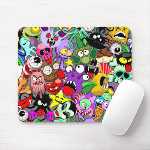 Monster-Süße Figuren Halloween-Muster Mousepad