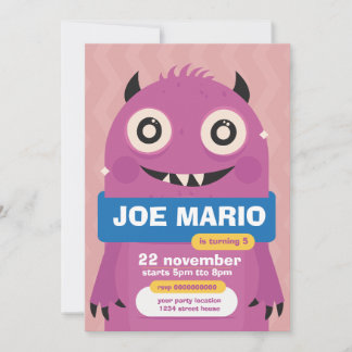 Monster Süße Freundliche Monster-Party für Kinder  Einladung
