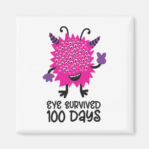 Monster-Tag der Schule Kinder Auge überlebte 100 Magnet