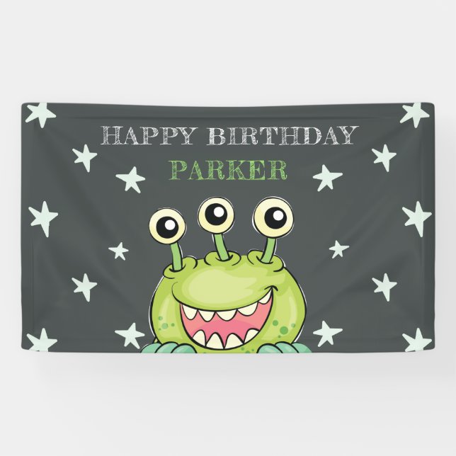 Monster Thema Geburtstag Banner (Horizontal)