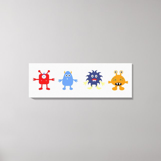 Monster Theme Baby Boy Room Wrapped Canvas Leinwanddruck (Vorderseite)