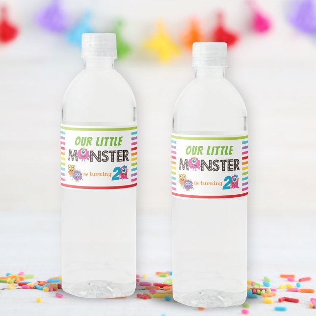 Monster Theme Geburtstagsparty Wasserflaschenetikett (Monster Theme Birthday Party Water Bottle Label)