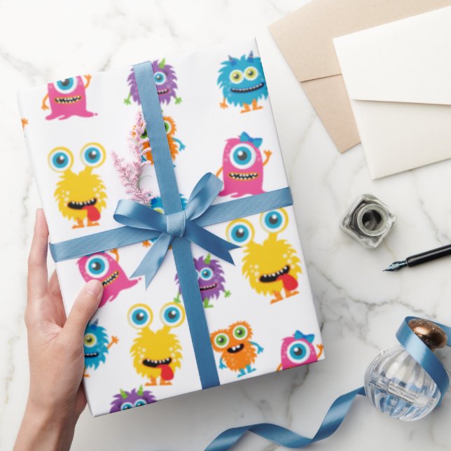 Monster Themed Party Wrapping Paper Geschenkpapier (Schenken)