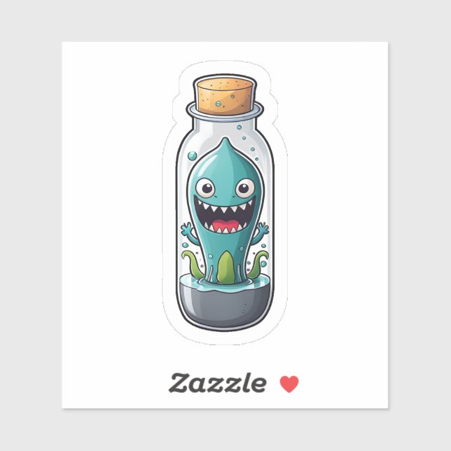 Monster-Tintenfisch im Jar Aufkleber (Blatt)