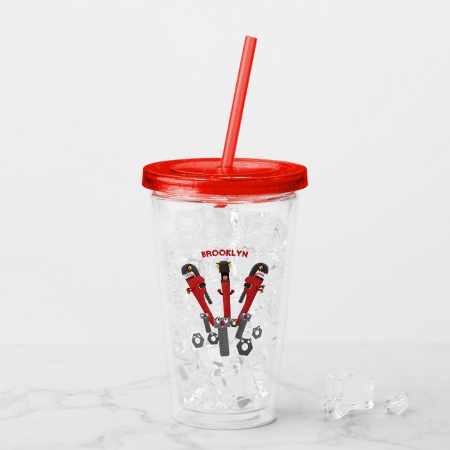 Monster-Tools für Spaß Cartoon Acryltrinkbecher (Rückseite Ice)