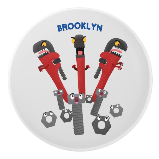 Monster-Tools für Spaß Cartoon Keramikknauf (Vorderseite)