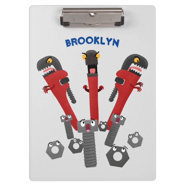 Monster-Tools für Spaß Cartoon Klemmbrett (Vorderseite)