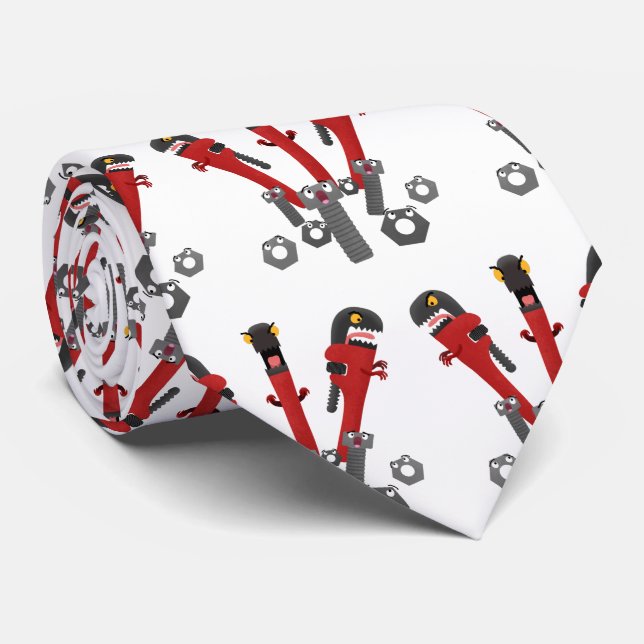 Monster-Tools für Spaß Cartoon Krawatte (Gerollt)