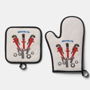 Monster-Tools für Spaß Cartoon Ofenhandschuh & Topflappen-Set