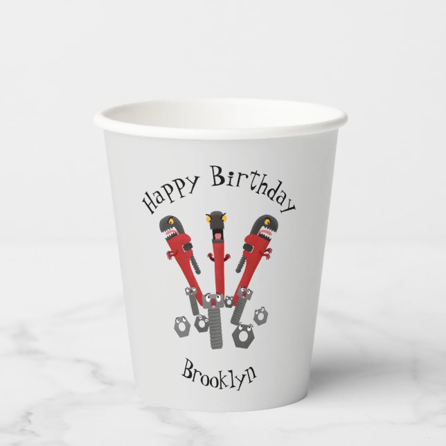 Monster-Tools für Spaß Cartoon Pappbecher (Vorderseite)