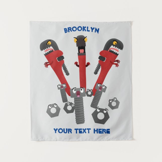 Monster-Tools für Spaß Cartoon Wandteppich (Vorderseite)