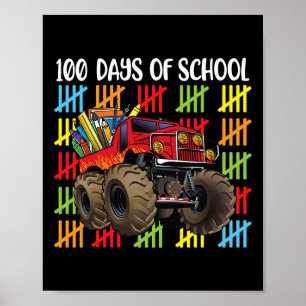 Monster Truck 100. Schultag Kinder Poster