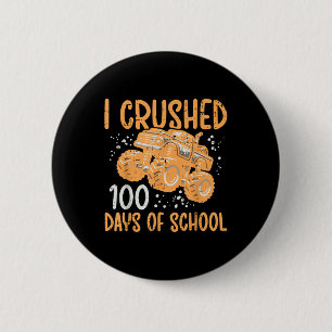 Monster Truck 100 Tage Schule 100. Tag Jungen Kind Button