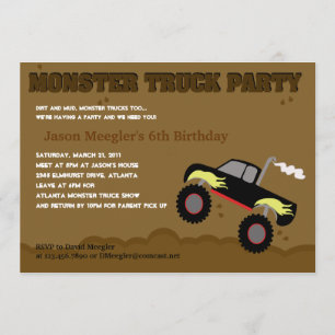 MONSTER TRUCK 12x18 Geburtstagseinladungen Einladung