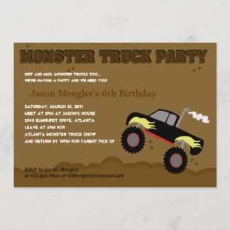 MONSTER TRUCK 12x18 Geburtstagseinladungen Einladung