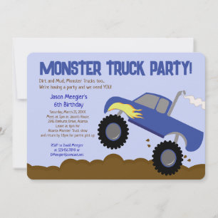 MONSTER TRUCK 12x18 Geburtstagseinladungen Einladung