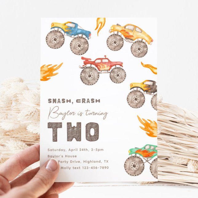 Monster Truck 2. Geburtstag Einladung | Lastkraftw (Von Creator hochgeladen)