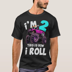 Monster Truck 2. Geburtstag Truck Geburtstagskunst T-Shirt