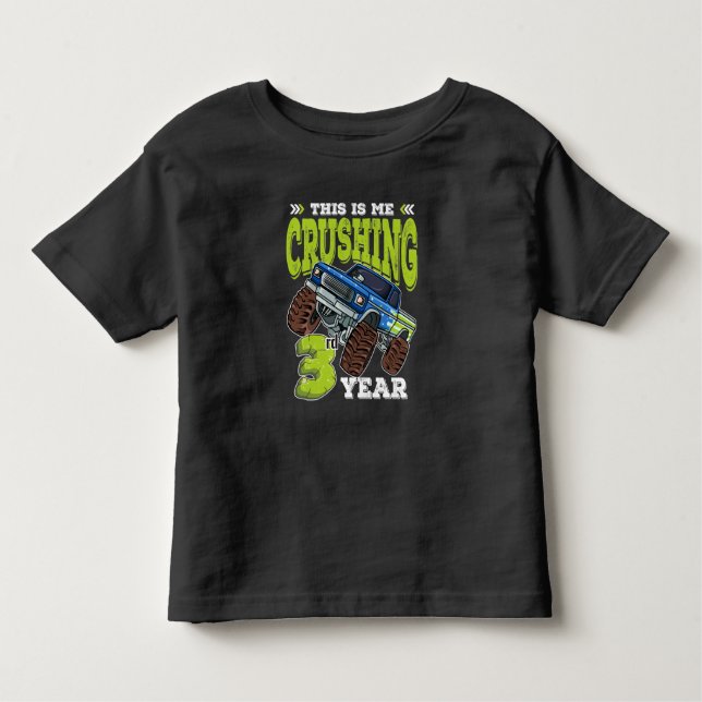Monster Truck 3. Geburtstag Kleinkind T-shirt (Vorderseite)
