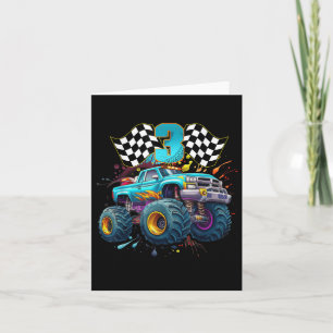 Monster Truck 3 Jahre Junge 3. Phantastischer Gebu Karte