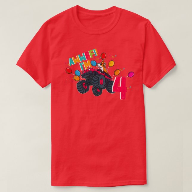 Monster Truck 4 Corgi Treiber Niedlicher Haustier  T-Shirt (Design vorne)