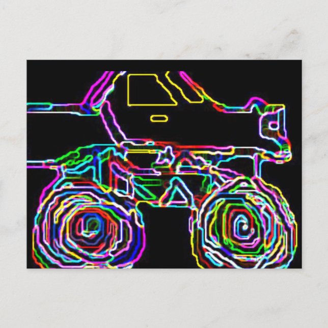 MONSTER TRUCK 4X4 POSTKARTE (Vorderseite)