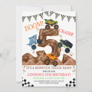 Monster Truck 5. Geburtstag Einladung