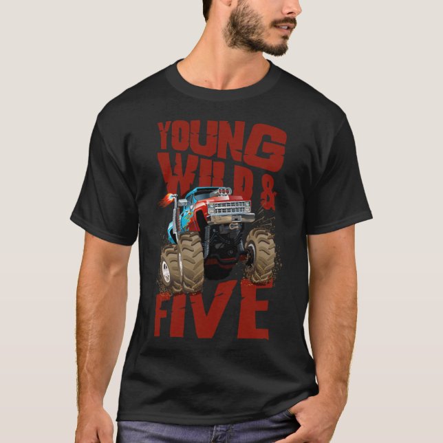 Monster Truck 5. Lkw Geschenkidee lustige Lama-Gab T-Shirt (Vorderseite)