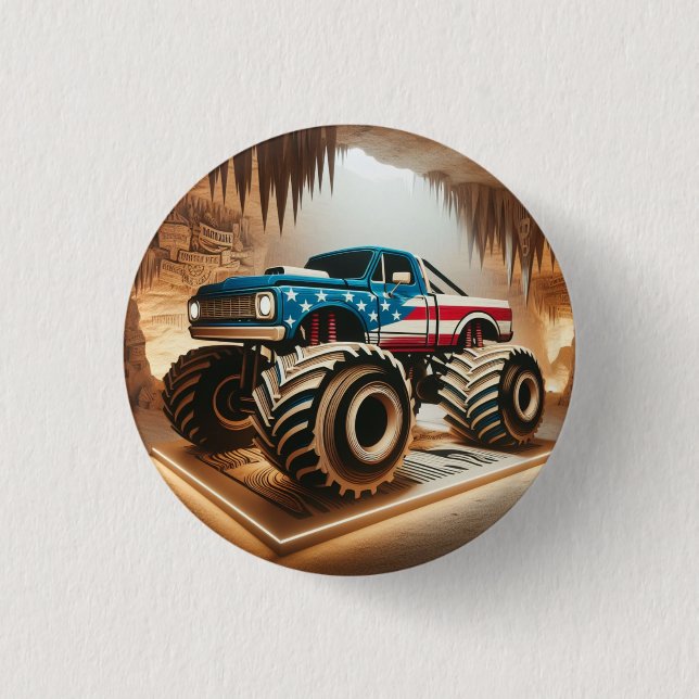 MONSTER TRUCK ABZEICHEN BUTTON (Vorderseite)