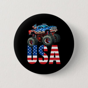 Monster Truck American Flag 4. Juli USA Racing Button