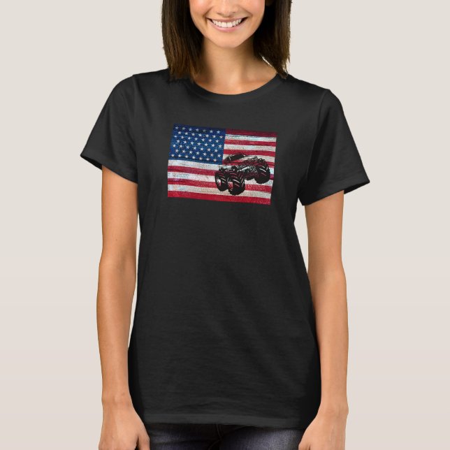 Monster Truck American Flag Racing Usa Patriotic T-Shirt (Vorderseite)