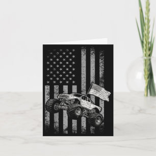 Monster-Truck-Amerikanische-Flagge Vintage-Design  Karte