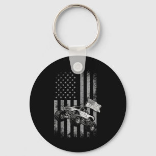 Monster-Truck-Amerikanische-Flagge Vintage-Design  Schlüsselanhänger