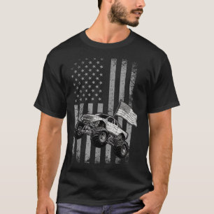 Monster-Truck Amerikanische Flagge Vintage-Design  T-Shirt