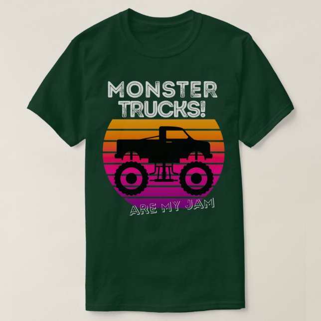 Monster Truck Are My Jam Sunset Cool 2 T-Shirt (Design vorne)