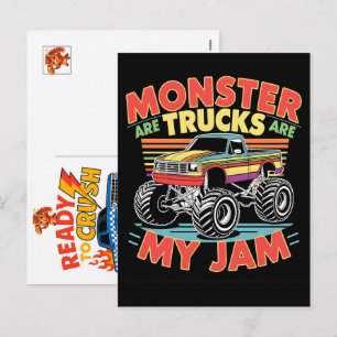 Monster Truck Auto für Geburtstagsjungen, Kleinkin Feiertagspostkarte