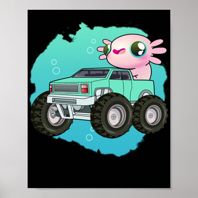 Monster Truck Axolotl Poster (Vorne)