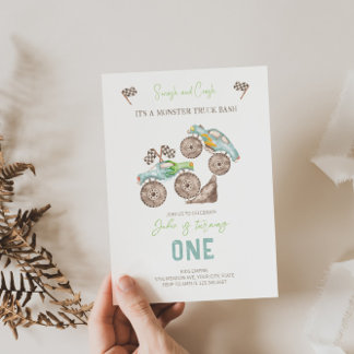Monster Truck Bash 1. Geburtstag Einladung